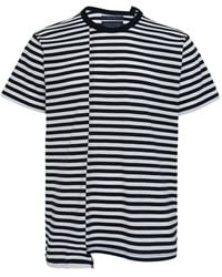 Yohji Yamamoto - Paneled Striped Short-Sleeve T-Shirt - Lyst