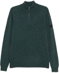 Peuterey - Quarter-Zip Logo-Patch Sweater - Lyst