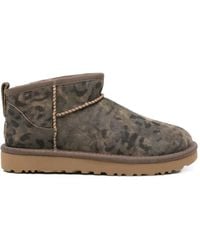 UGG - Classic Ultra Mini Leopard-Print Ankle Boots - Lyst