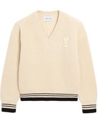 Ami Paris - Ami De Coeur Trui Met V-Hals - Lyst