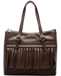 Love Moschino - Fringe-Detail Leather Tote Bag - Lyst
