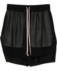 Rick Owens - Drawstring Fastening Mini Shorts With Split Design - Lyst
