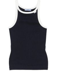 Prada - Ribbed-Knit Logo-Patch Vest Top - Lyst