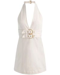 Alice + Olivia - Solana Buckle-Detail Halterneck Mini Dress - Lyst