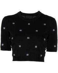 Givenchy - 4g Intarsia-knit Cropped Top - Lyst