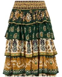 FARM Rio - Ayla Ruffled Maxi Skirt - Lyst