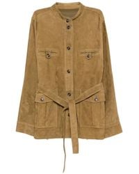 Yves Salomon - Belted Suede Jacket - Lyst