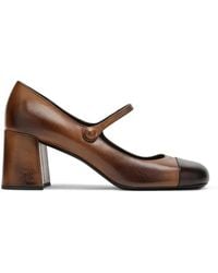 Miu Miu - Cap-Toe Block-Heel Pumps - Lyst
