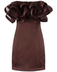 Elisabetta Franchi - Ruffled-Detail Strapless Mini Dress - Lyst
