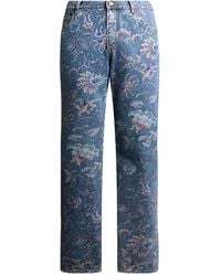 Etro - Floral-Motif Jeans - Lyst