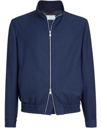 Brunello Cucinelli - Pinstripe Fresco Outerwear Jacket - Lyst