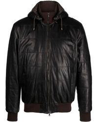 Barba Napoli - Funnel-Neck Leather Hooded Jacket - Lyst