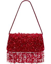Cult Gaia - Idalia Bead-Embellished Fringed Shoulder Bag - Lyst