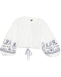 ALÉMAIS - Leela Top Met Ruches En Bloemenprint - Lyst