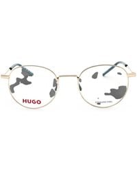 HUGO - Round-Frame Glasses - Lyst