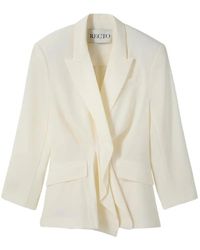 RECTO. - Draped-Detail Blazer - Lyst