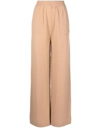 MSGM - Embroidered-Logo Knit Trousers - Lyst
