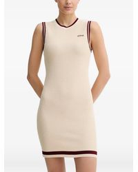 Guess - Logo-Embroidered Contrast-Trim Mini Dress - Lyst