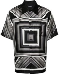 Dolce & Gabbana - Bowlingshirt Met Geometrische Print - Lyst