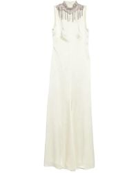 McQueen - Embellished Mock-Neck Maxi Dress - Lyst