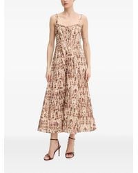 Bardot - Lilah Abstract-Print Corset-Style Midi Dress - Lyst