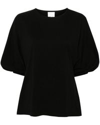 Allude - Cropped-sleeves Cotton T-shirt - Lyst