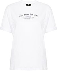 Elisabetta Franchi - Katoenen T-shirt Met Logoprint - Lyst
