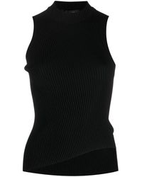 Versace - Rib-knit Sleeveless Top - Lyst