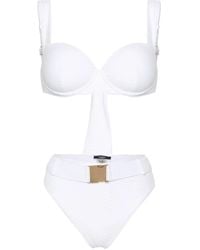 Noire Swimwear - Nikki Snakeskin-Effect Bikini Set - Lyst