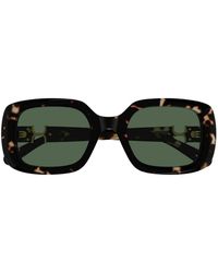Chloé - Logo-Detail Geometric-Frame Sunglasses - Lyst