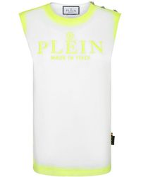 Philipp Plein - Logo-embroidered Cotton Tank Top - Lyst