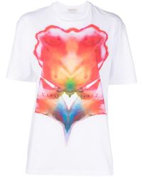 Alexander McQueen - T-shirt in jersey con stampa a contrasto - Lyst