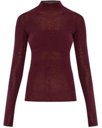 Versace - Merino Wool Fitted Ribbed Knit Top - Lyst