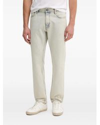 Sisley - Jean Délavé À Patch Logo - Lyst