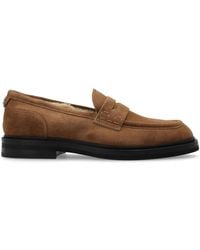 Dolce & Gabbana - Mocassins En Daim À Plaque Logo - Lyst
