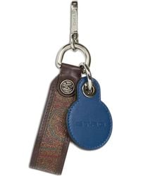 Etro - Arnica Paisley-Pattern Leather Keyrings - Lyst