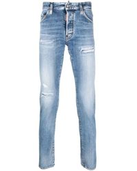 DSquared² - Distressed Straight-leg Jeans - Lyst