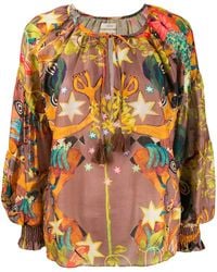 Chufy - Oversized Abstract Print Blouse - Lyst