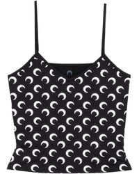 Marine Serre - Moon Foil Printed Jersey Straps Top - Lyst