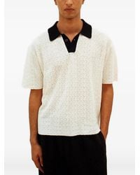 Commas - Perforated Contrast-Collar T-Shirt - Lyst