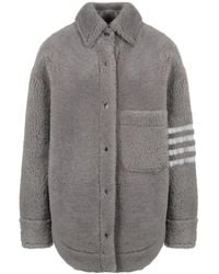 Thom Browne - Oversized Shearling Shirt Jacket - Lyst