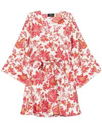 Etro - Mini Blouson Dress With Belt - Lyst