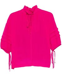 Psophia - Tie-Neck Tiered-Sleeve Blouse - Lyst