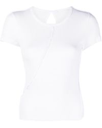 Helmut Lang - Twisted Cut-out Cotton T-shirt - Lyst
