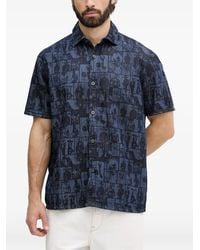 ARMANI EXCHANGE - Short-Sleeved Denim Shirt - Lyst