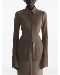 Mugler - Button-Down Pleated-Design Shirt - Lyst