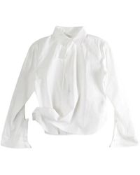 Yohji Yamamoto - Chemise Boutonnée À Détail Noué - Lyst