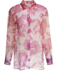 SLEEP NO MORE - Seidenbluse mit Blumen-Print - Lyst