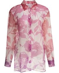 SLEEP NO MORE - Seidenbluse mit Blumen-Print - Lyst