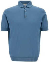 FILIPPO DE LAURENTIIS - Cotton Crepe Polo Shirt - Lyst